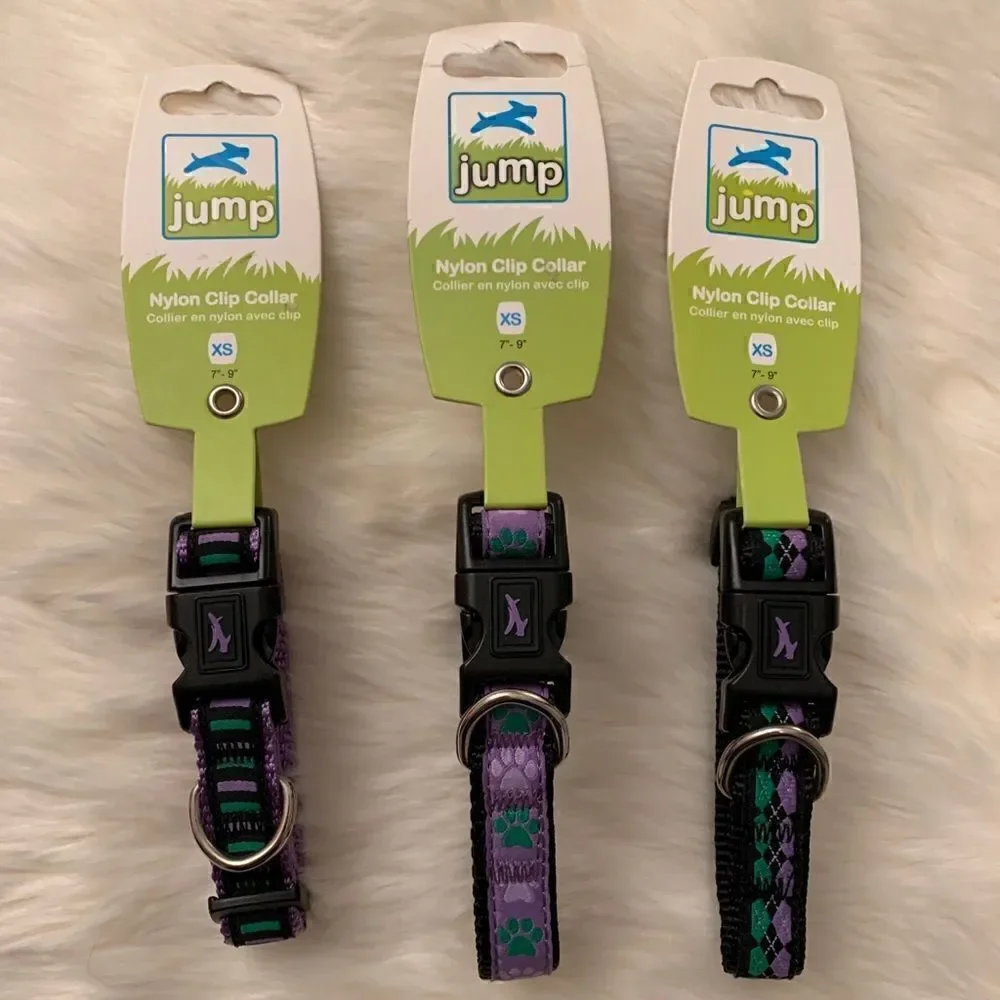 Purple jump Nylon Clip Dog Collar